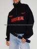 Casual Letter Print Hoodie - Autumn/Winter European & American Thickened Zipper Style