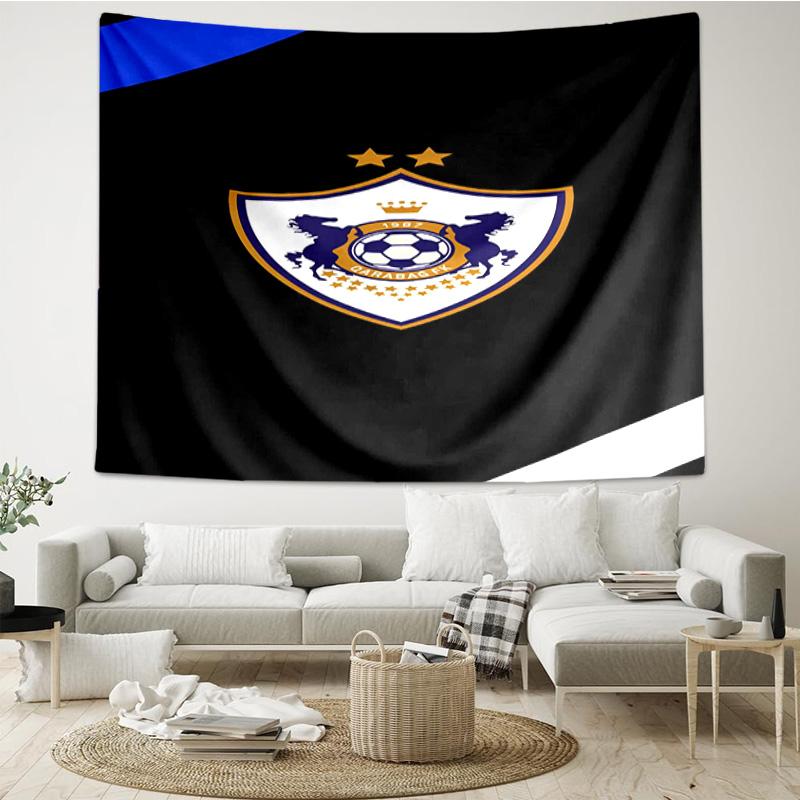 Qarabag Soccer Team Crest Design Tapestry Room Decoration Wall Hanging for Living Room Bedroom, Dormitory, Birthday and Christmas Gifts