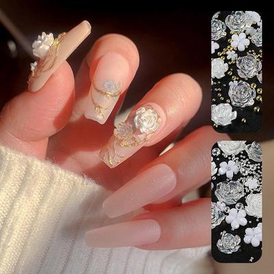 Nail Art Camélia Bijoux Résine Fleur Décoration d'Ongles Bijoux Accessoires Nail Art