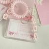 1 Set Ins Sweet Credit Card  Holder case Transparent Acrylic ID Card Cover Case with Pendant Kawaii Kpop Photo Card Protector