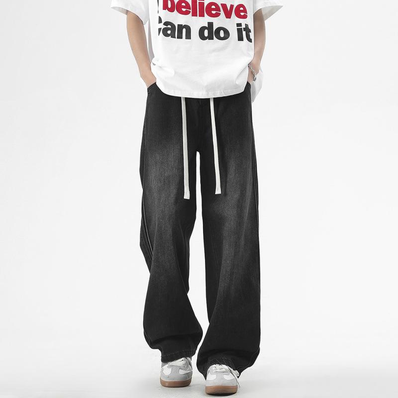 JYL Brand-new all-elastic tie daily minimalist loose straight pants