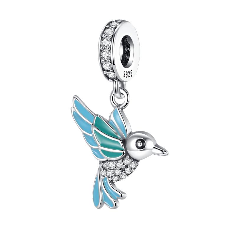 Copper Blue Murano Bead Pansy Flower Dangle Charm Compatible With 4MM Hole Diamete Bracelets With Necklaces Jewellery Gift