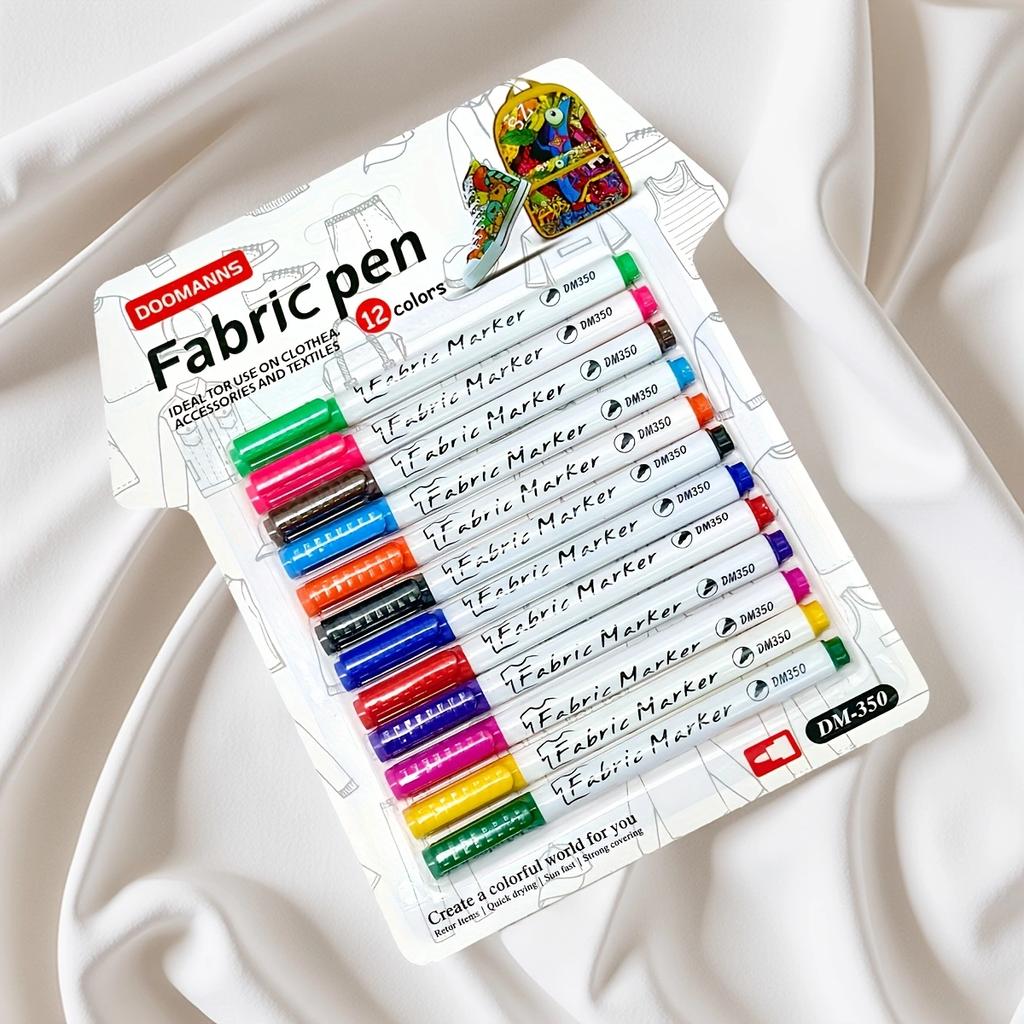 4/8/12 Random Colors Waterproof Fabric Marker Pens Set for DIY Art, Graffiti, Textile Projects - Ideal for T-Shirts, Shoes, Wood