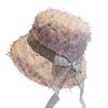 Style Cotton Twill Sun Hat With Bow And Fringe For Summer Beach Wear