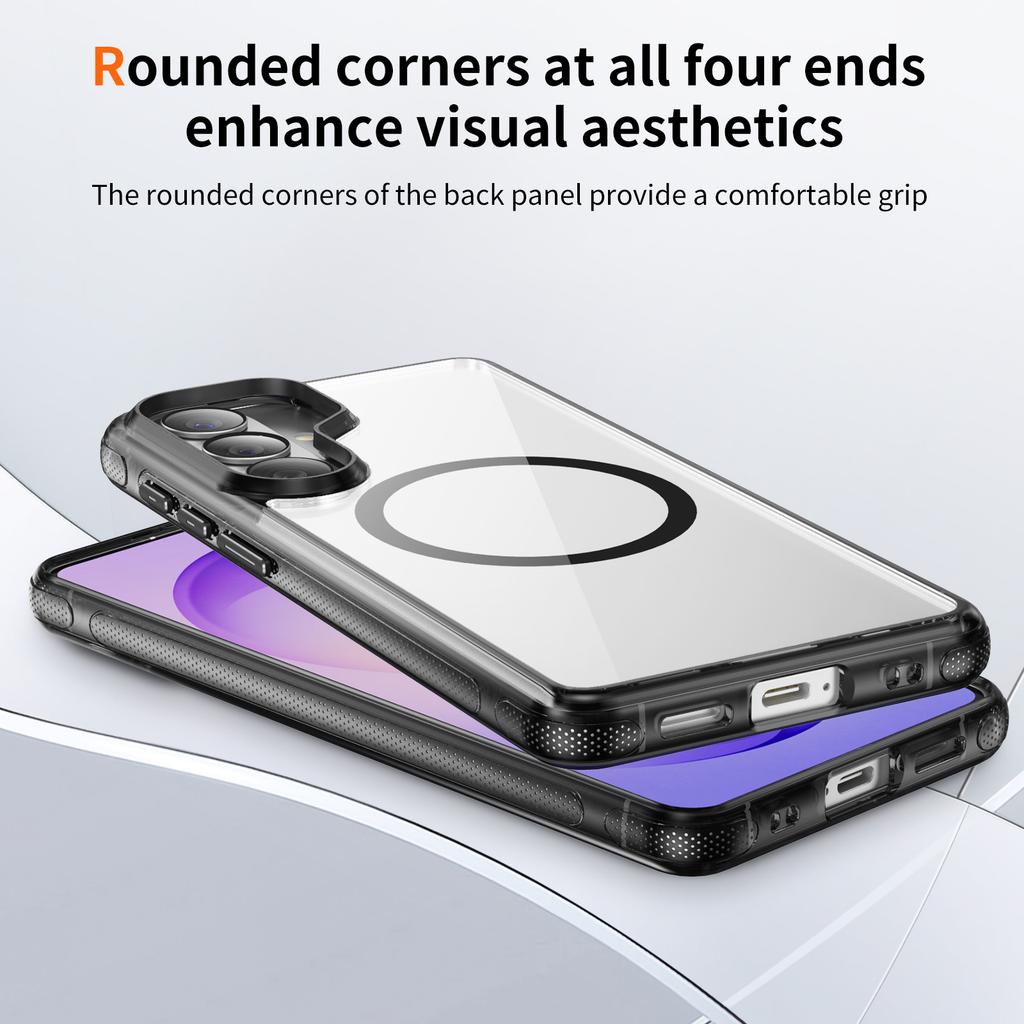 Magnetic Clear Hybrid Shockproof Cases For Samsung S26 S25 S24 Plus Ultra For Magsafe Metal Lens Ring Anti-fall Bumper Cover