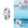 Charm Bead Charms copper Authentic Certified Blue Zircon Heart Bead Charms Jewellery Valentines Day Gift Diy Accessories Material