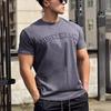 Men's Embossed Steel Stamp Sports T-shirt with Fitted Cuffs - Heavyweight Short Sleeve for Running, Fitness, Weightlifting