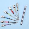 Punching Needle Tool Adjustable Wood Handle Punching Needle Embroidery Tool with 7 Size Punching Needle Tip and Threader