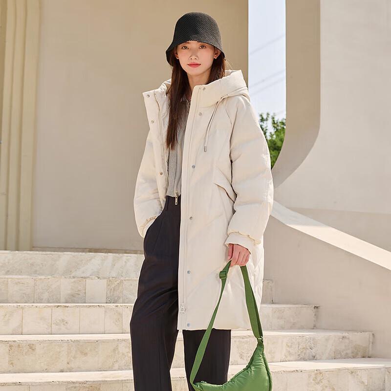 Tamboer Women's Fashion Hooded Mid-Length Down Jacket