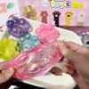 Kids Anti-stress Soft TPR Slow Rebound Sequins Maltose Pinch Toy Stress Relief Elastic Squeezing Colored Cat Paw Decompression