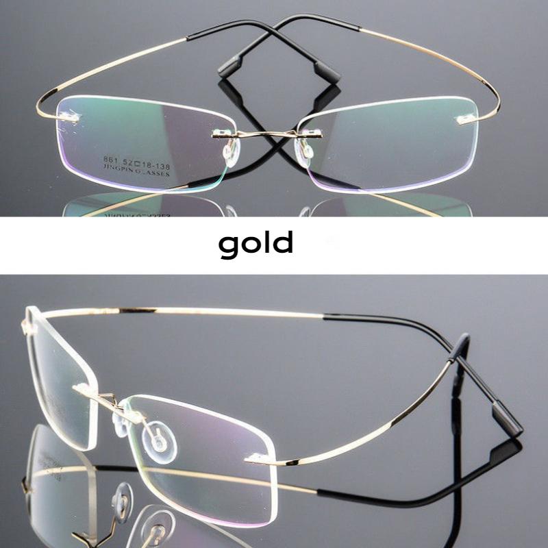 Flexible Ultralight Rimless Reading Glasses for Men Women Memory Metal Presbyopic Eyeglasses Strength +1.0 to +4.0