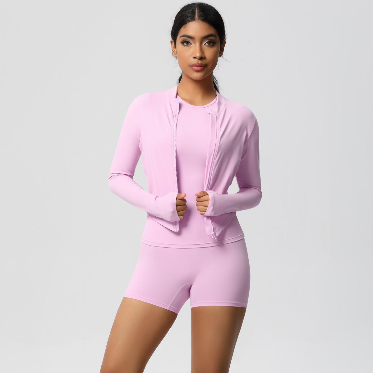 

Новая куртка нюдового цвета с начесом и однотонный комплект для йоги для активного отдыха, бега, спорта и фитнеса, комплект из трех предметов для женщин XL