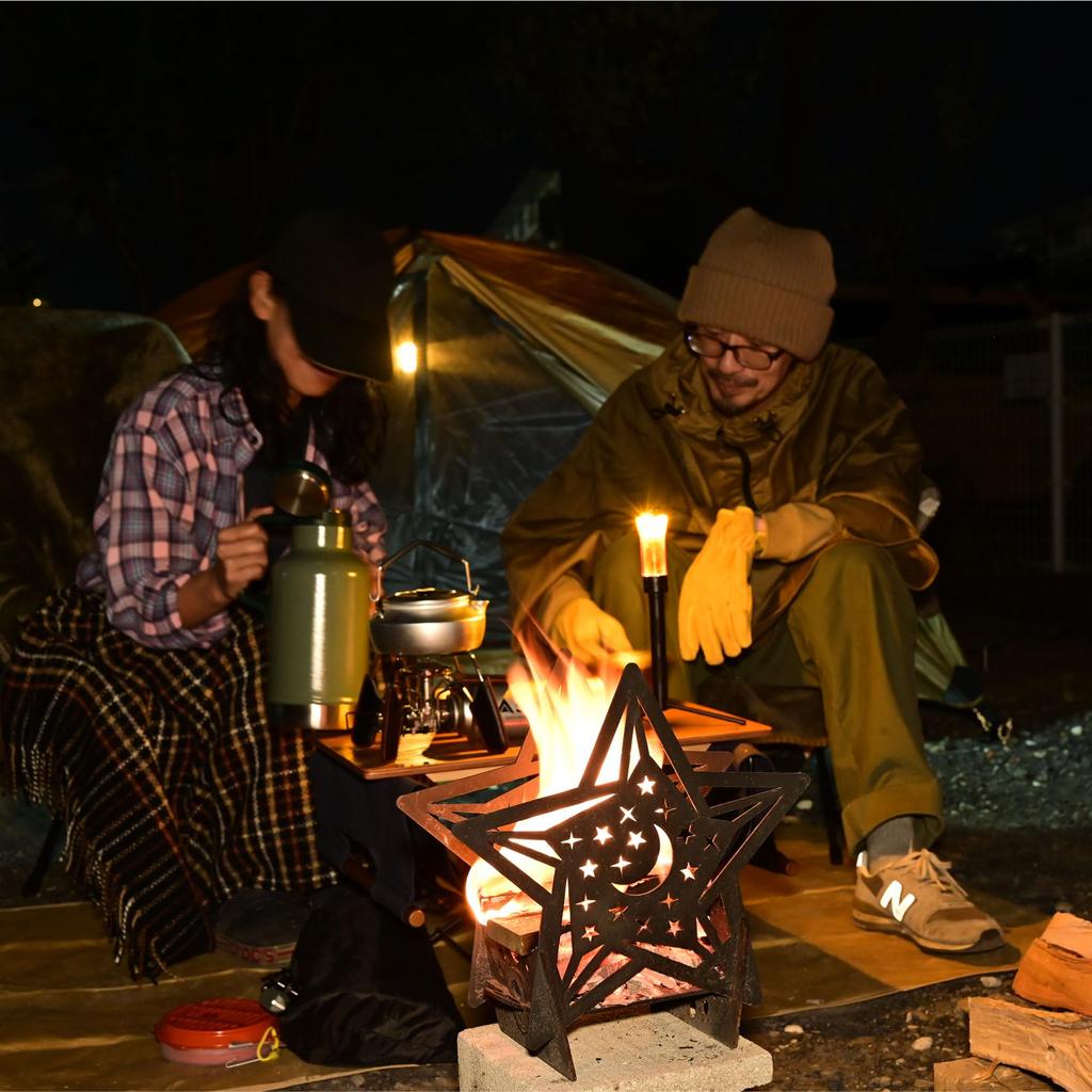 PINECOCO Fire Stylish and Perfect for Outdoor Made In Easy Light Pico Heart-Shaped Pit, Cute, Camping, Lighting, Japan, Compact, Assembly, Family,