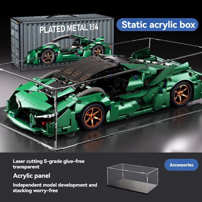 Non-Toxic New Technical Building Blocks Diy Green Sports Car Super Racing Building Blocks Model Birthday Christmas Halloween Gifts Kids