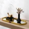 Nordic Gold Mirror Tray Light Luxury Home Jewelry Tray Rectangular Storage Tray Simple Table Decoration Ornaments Shooting Props