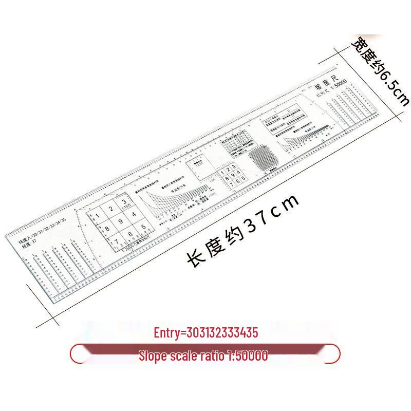 Topographic Map Coordinate and Slope Ruler