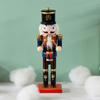 25cm Wooden Standing Nutcracker Ornament Handmade Christmas Nutcracker Figurine Decorative Nutcracker Model for Christmas Gift