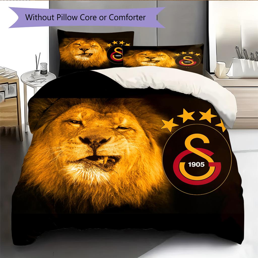 Galatasaray FC Pattern Bedding Home Decoration Birthday & Festival Gift (1 * Duvet Cover + 2 * Pillowcase, Without Core)