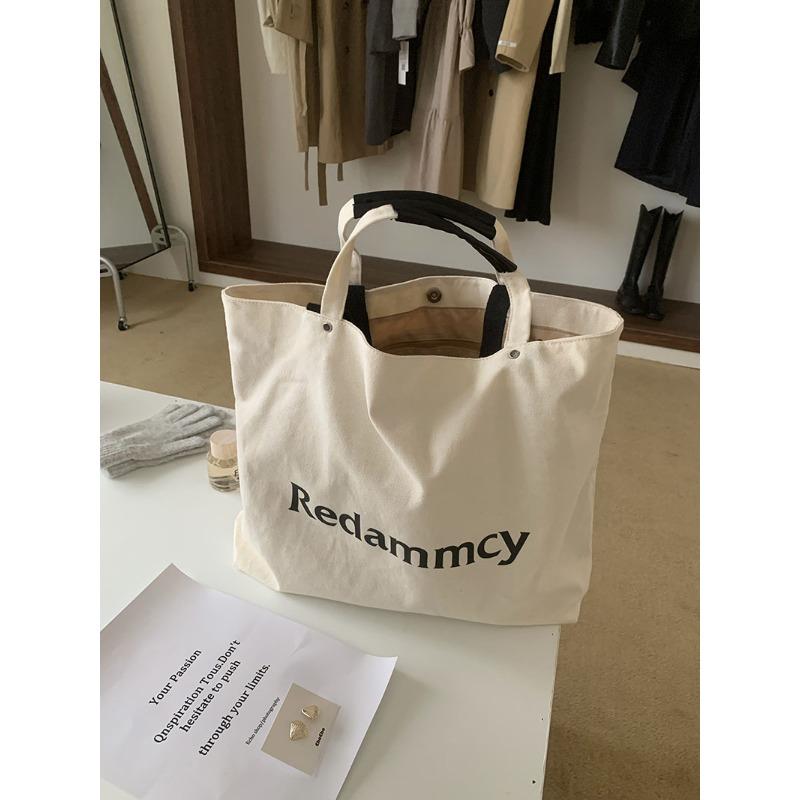 

Корейская повседневная и универсальная холщовая сумка для женщин, большая вместительная сумка через плечо, ручная сумка, студенческая сумка для переноски книг