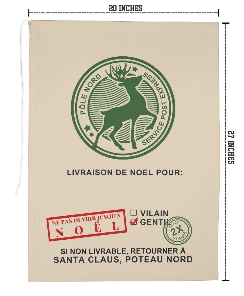 Printtoo Pack of 2 Drawstring Special Delivery Extra Large Size Christmas Sack Re-Usable Xmas Present Storage 27x20 Inch