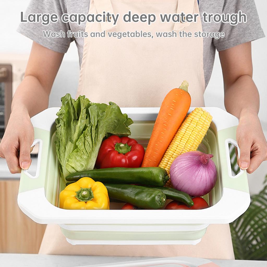 Collapsible Multifunctional Chopping Board Reusable Portable Vegetable Washbasin
