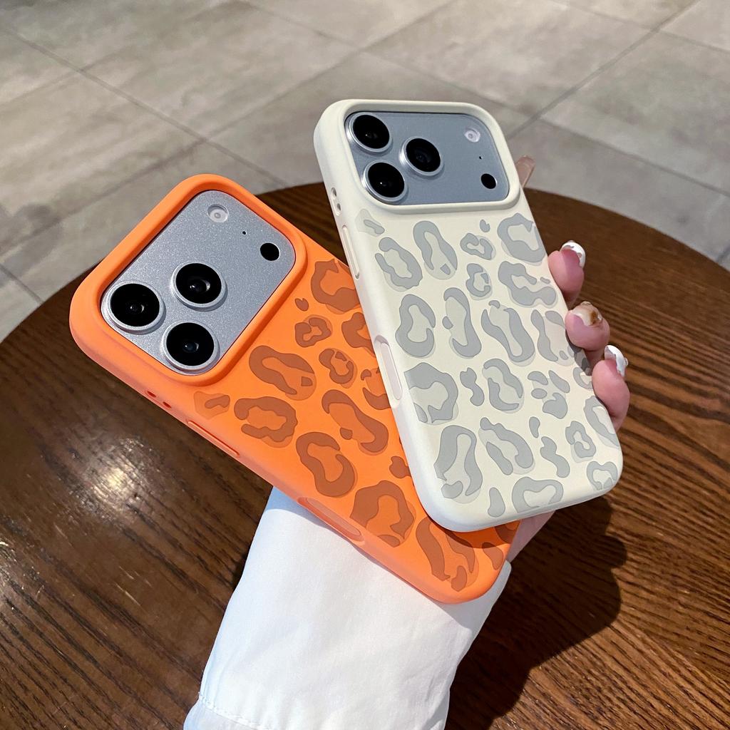 Liquid Silicone Leopard Print Soft Case For Apple iPhone 17 Air 16Pro 15 14Plus 13 Pro Max 16ProMax Protection Cover Shockproof Aesthetic Funda