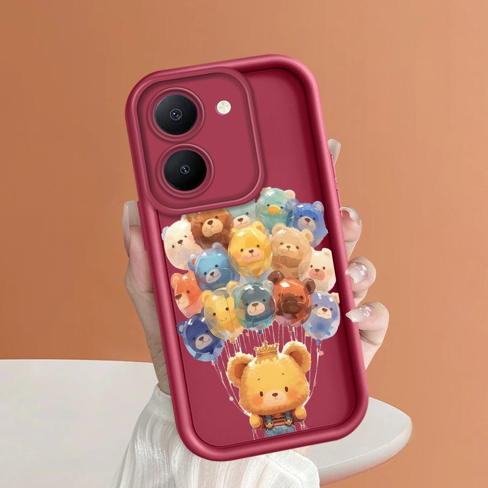 Soft Silicone Square Ladders Cartoon Pattern Full Cover Camera Protection Shockproof Case for iPhone Infinix Tecno Vivo