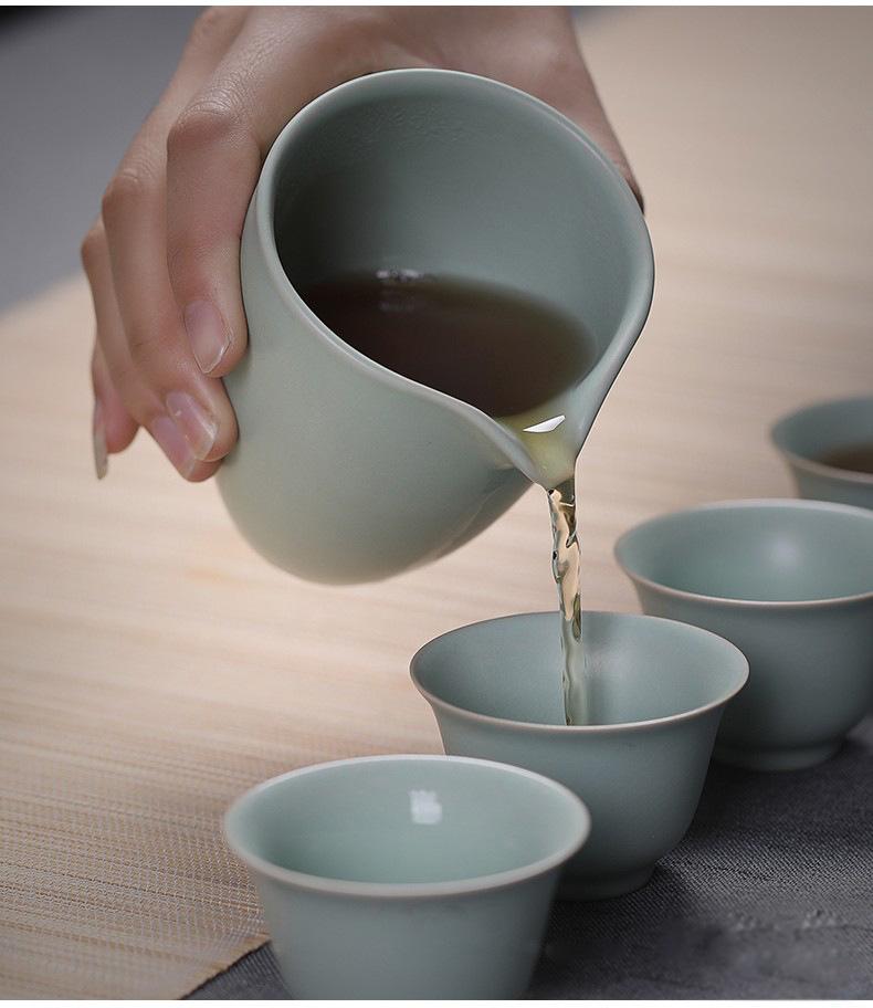 Ru Kiln Travel Portable Pack Quik Cup 4 Kung Fu Tea Set Dehua Ceramic Teapot Ru Ci