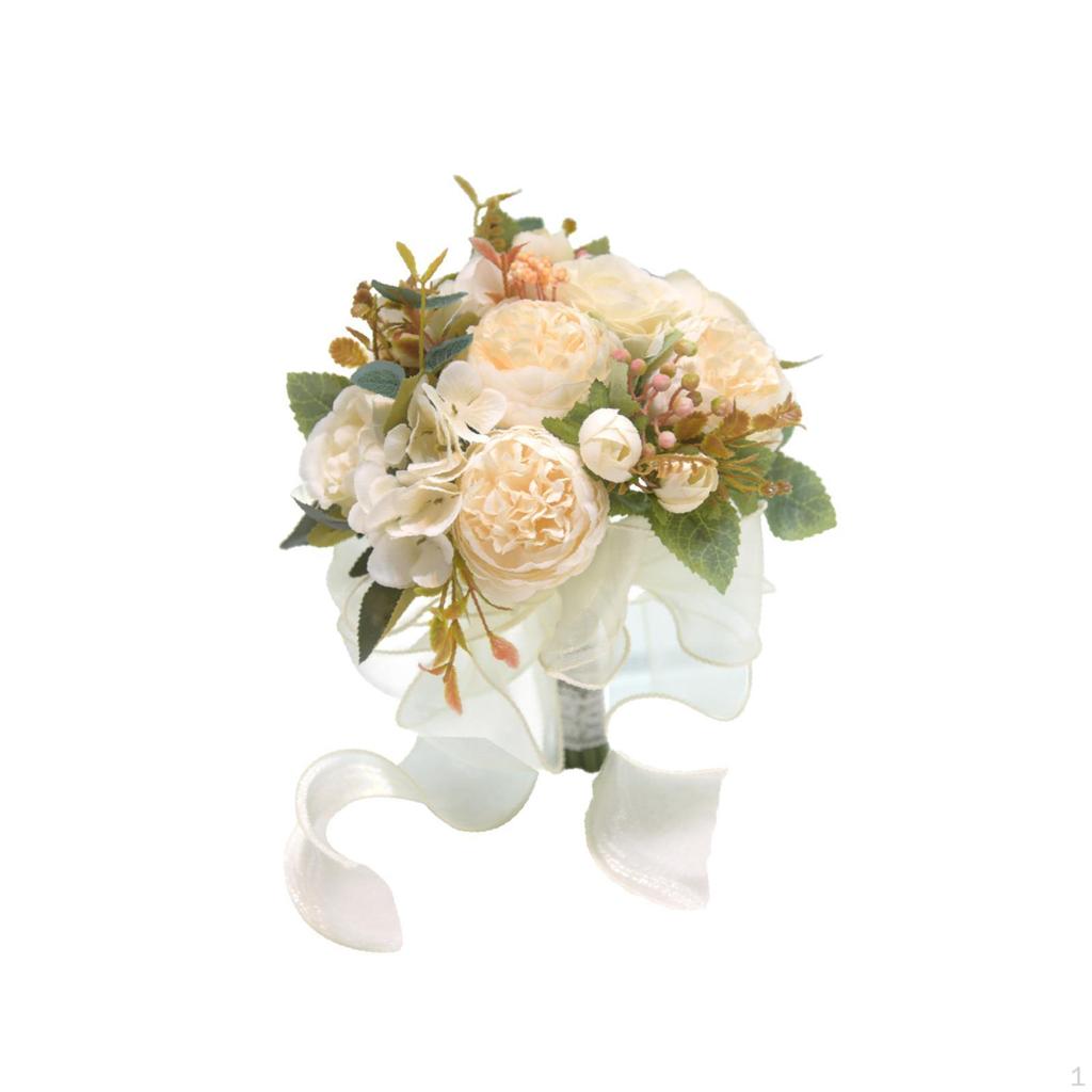 Bride Bridesmaid Wedding Bouquet,Artificial Flowers Elegant Artificial Romantic Throw