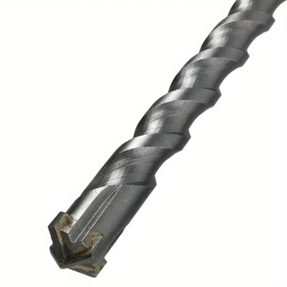 8 Pcs Set of Stone Drill Bits Impact Drill Bit Combination Two Pits and Two Grooves Alloy Concrete Drilling Woodworking Tools