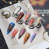 Press-On Nails With Starry Rhinestone Gradient Metallic Design - Thin Invisible Edge Sweet Edgy Style Women