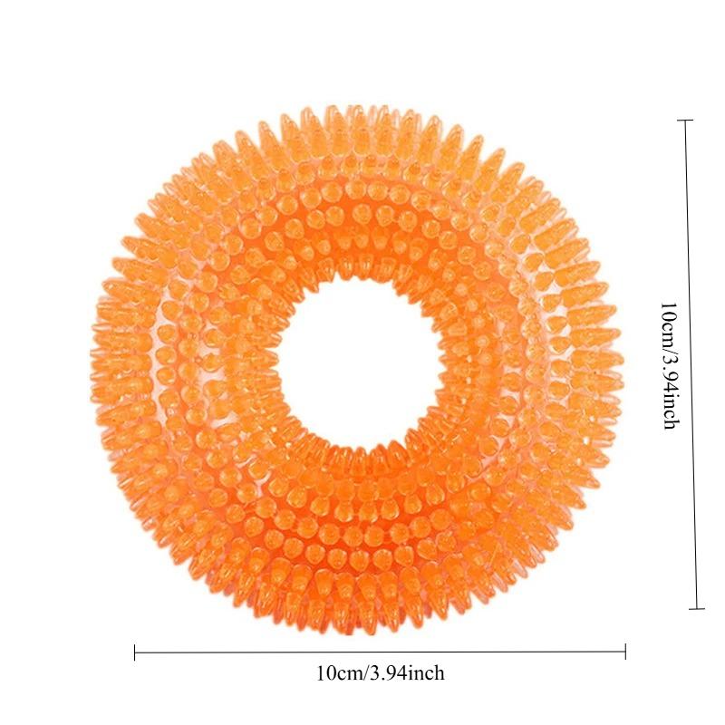 1pcs Bite Resistant Sound Ring TPR Dog Chew Toy Teeth Cleaning and Grinding Interactive Practical Tire Pet Toy