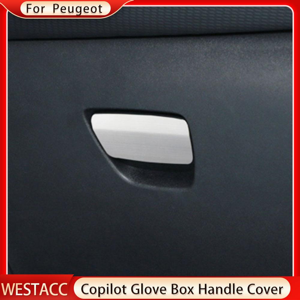 Auto Copilot Aufbewahrungsbox Handschuhfach Griff Pailletten Abdeckung Aufkleber Trim für Peugeot 2008 2014 2015 2016 2017 2018 