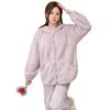 1011 New Coral Fleece Pajamas Women's Winter Sweet and Cute Fleece Thickened Flannel Girls Loungewear Set