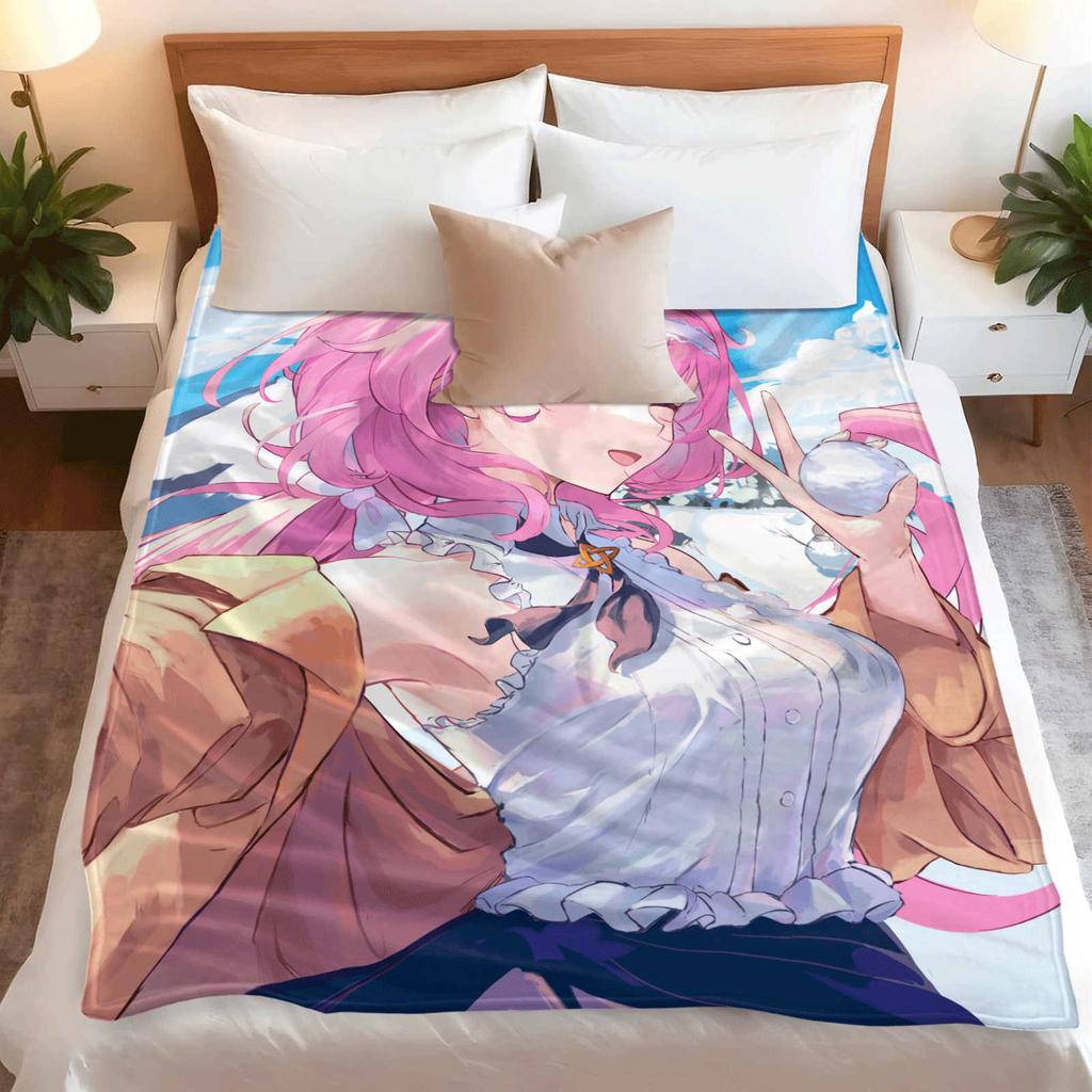 Cartoon Honkai: Star Rail Cyrene Flannel Blanket Warmth Soft Anime Pink Nap Blanket Multifunctional Decoration Blankets