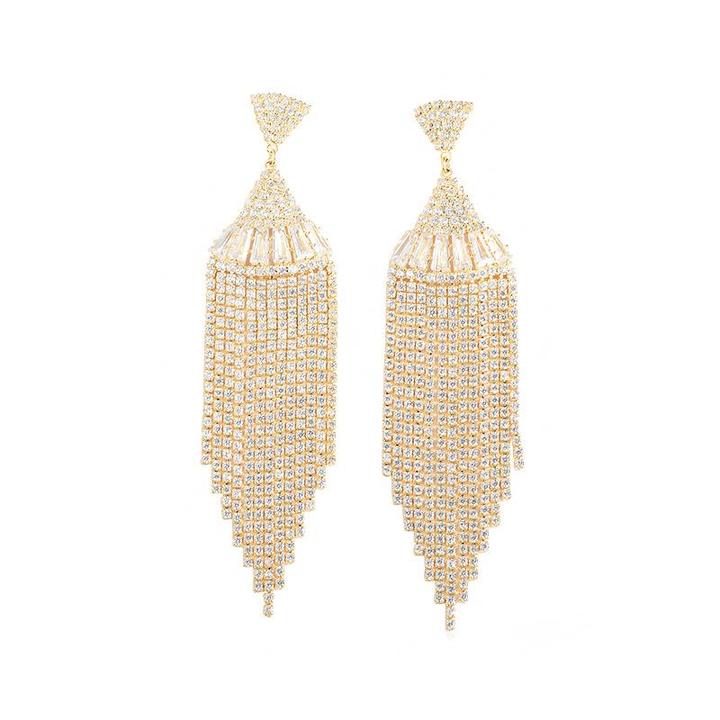 European and American Long Tassel Earrings - Exquisite High-End Fashion Statement Jewelry for Women