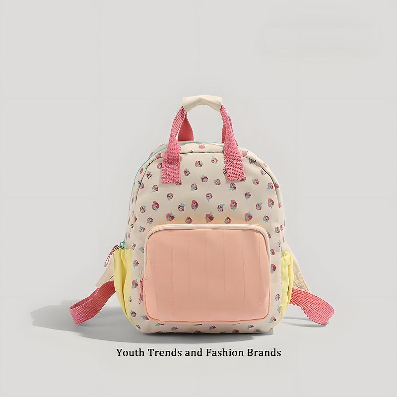 Strawberry print shoulder bag canvas children s leisure school bag