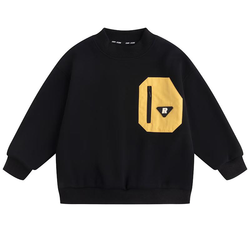 Little Elephant Hamm Boys  Fleece Mock Neck Long Sleeve Sweatshirt 140 cm