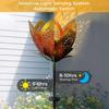 Outdoor Solar Tulip Light Crackle Globe Glass Metal Flower Decoration Lamp Hollow Petal Stake Light for Patio Yard Lawn Walkway