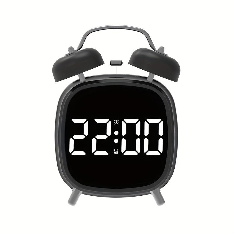 

1pc Creative High Volume Alarm Clock for Heavy Sleepers Digital LED Display with Dual Auditory Visual Alerts, Battery Powered AAA Not Included зелений
