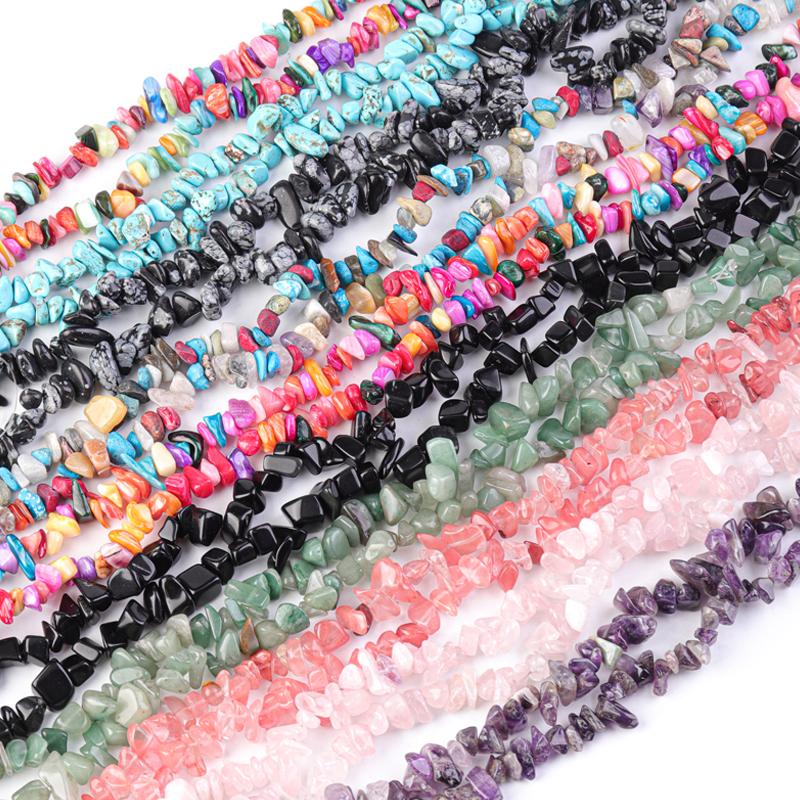 Natural Stone Beads Irregular Crystal Aquamarines Amethysts Gravel Chips Beads For Jewelry Making DIY Bracelet Necklace Accessor
