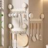 10-Hook Suction Cup Kitchen Rack