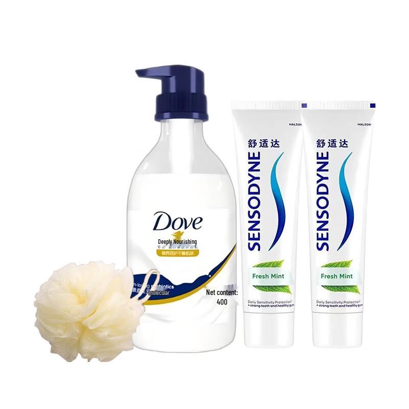 Dove Nourishing Body Wash & Dental Care Bundle