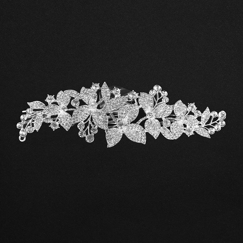 Fashionable and Exquisite Crystal Crown Hair Comb Comb Handmade Flower Bridal Tiara Wedding Accessories