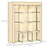 Fabric Wardrobe, with Rails and Shelves - Beige