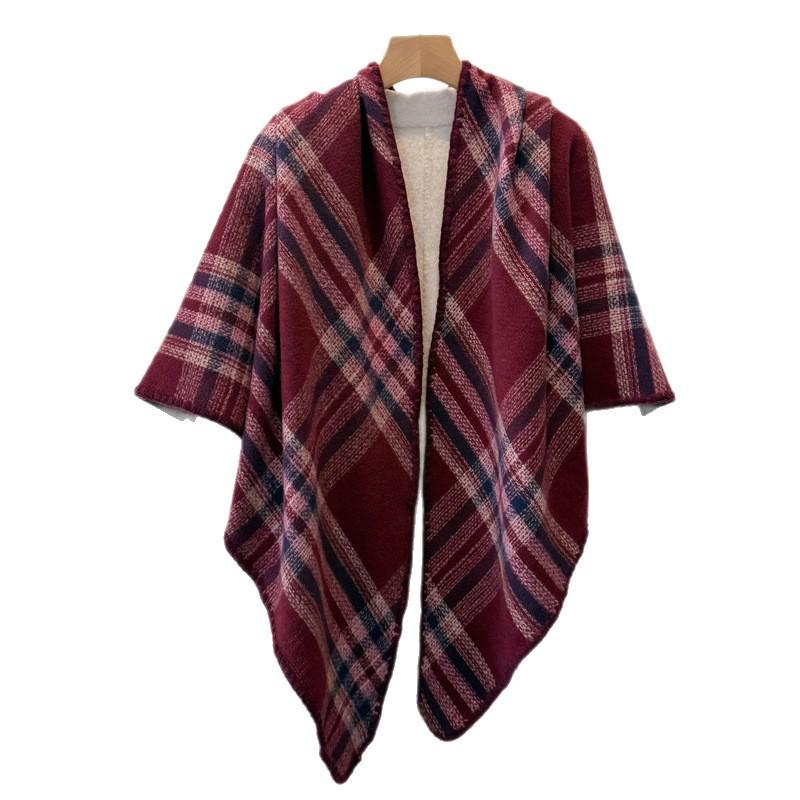 Plaid scarf women's triangle scarf scarf fashionable warm light luxury versatile commuter imitation cashmere autumn and winter new shawl
