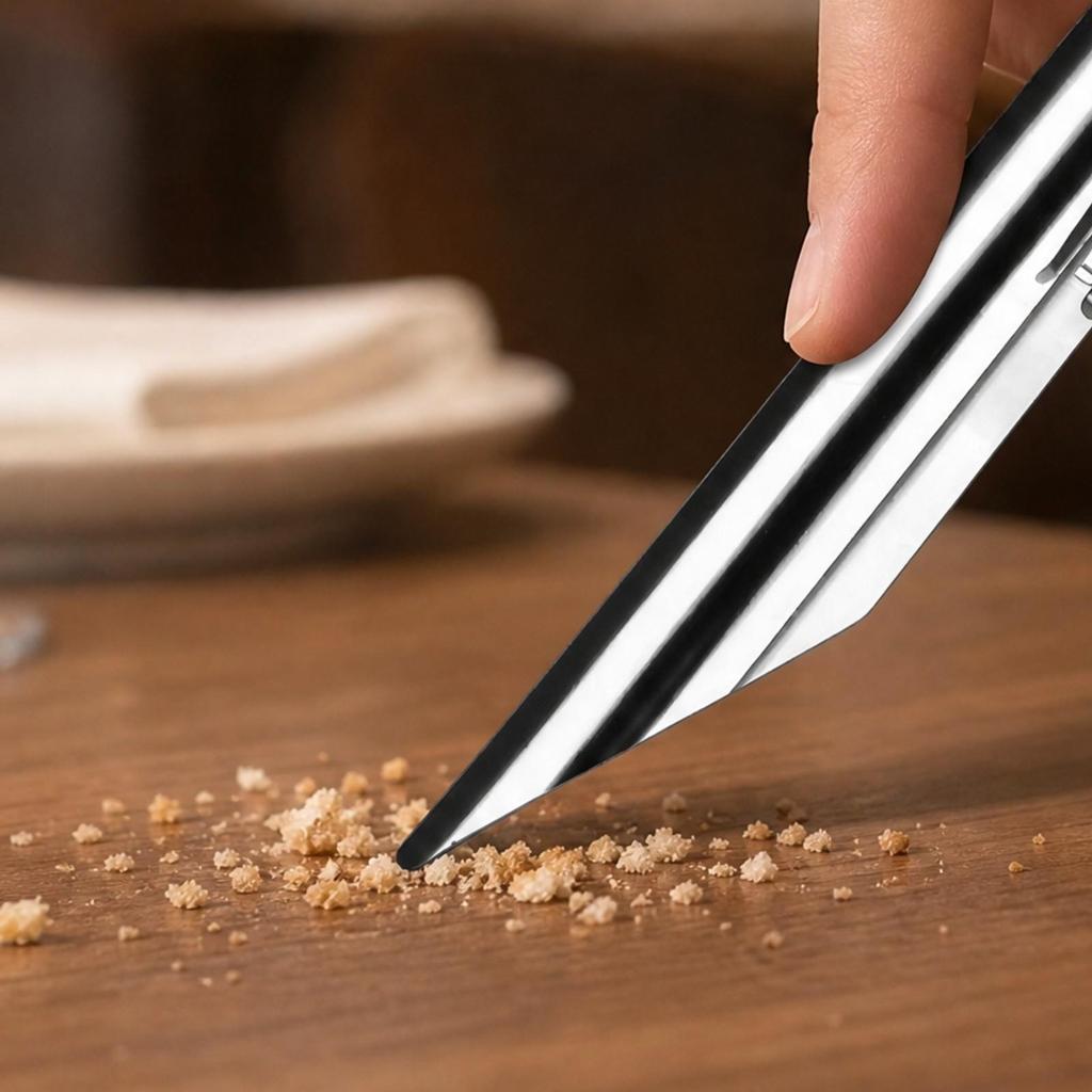 2 Pieces 304 Stainless Steel Bread Crumb Long-Lasting for Dining Tables