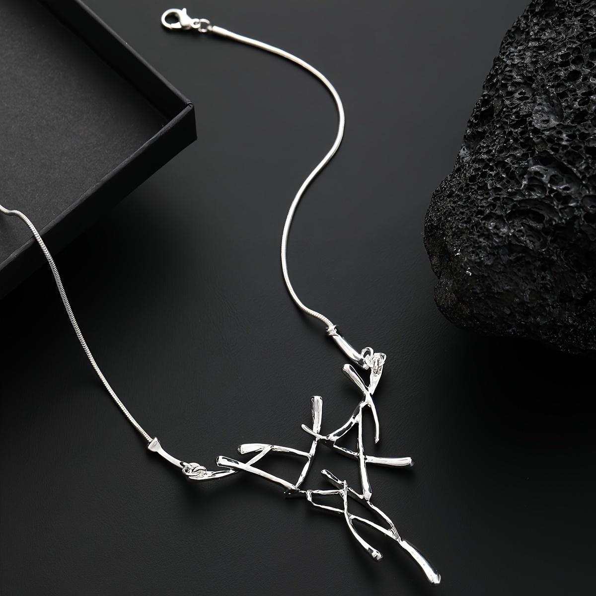 

Різдвяне намисто з оленячими рогами для жінок, Висококласний геометричний ланцюжок з лосем, Персоналізоване універсальне намисто-змійка срібний