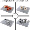 Silicone Dish Drying Mat Heat Resistant Drying Mat For Kitchen Counter Sink Refrigerator Drawer Liner Kitchen Drying Mat