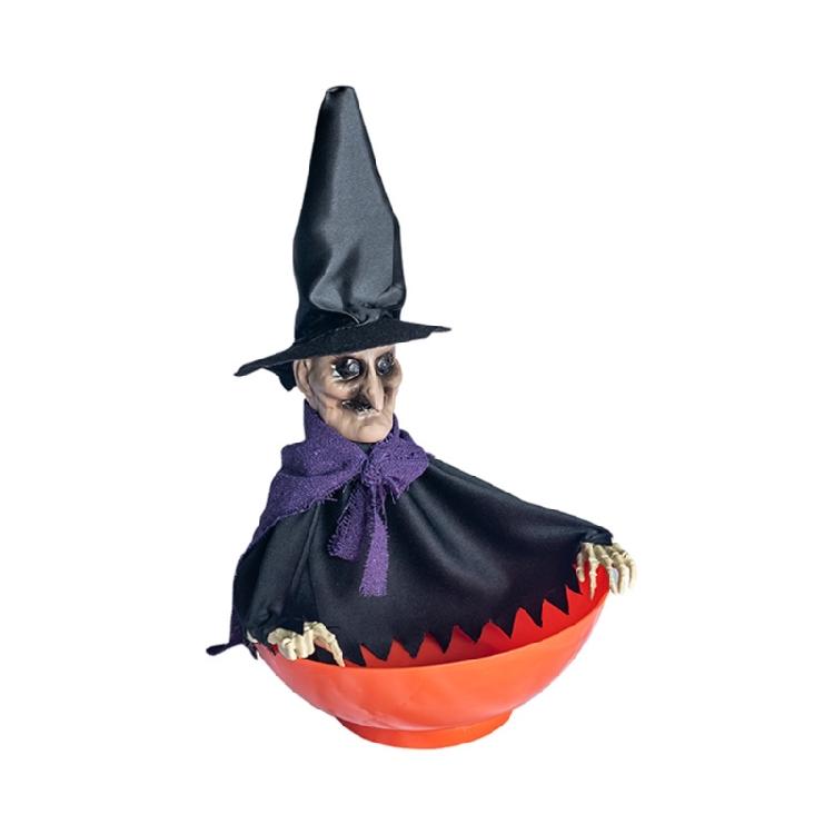 

Spooky Motion Activated Skeleton Candy Holder with Light Up Red Eyes